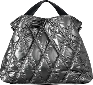 Quilted Tote Bag for Women, Soft Puffer Bag Lightweight Trendy Crossbody Bags Purse with Long Shoulder Strap