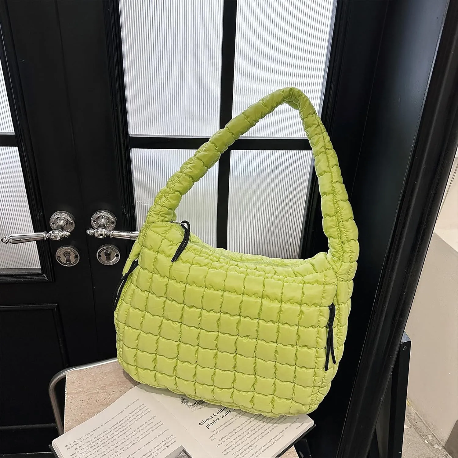 Quilted Tote Bag, Large Lightweight Quilted Bag Puffer Tote Bag Trendy Puffy Purse Hobo Bags for Women
