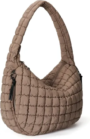 Quilted Tote Bag Large Quilting Cute Puffer Shoulder Bag Lightweight Quilted Padding Hobo Bag for Women Winter Fashion