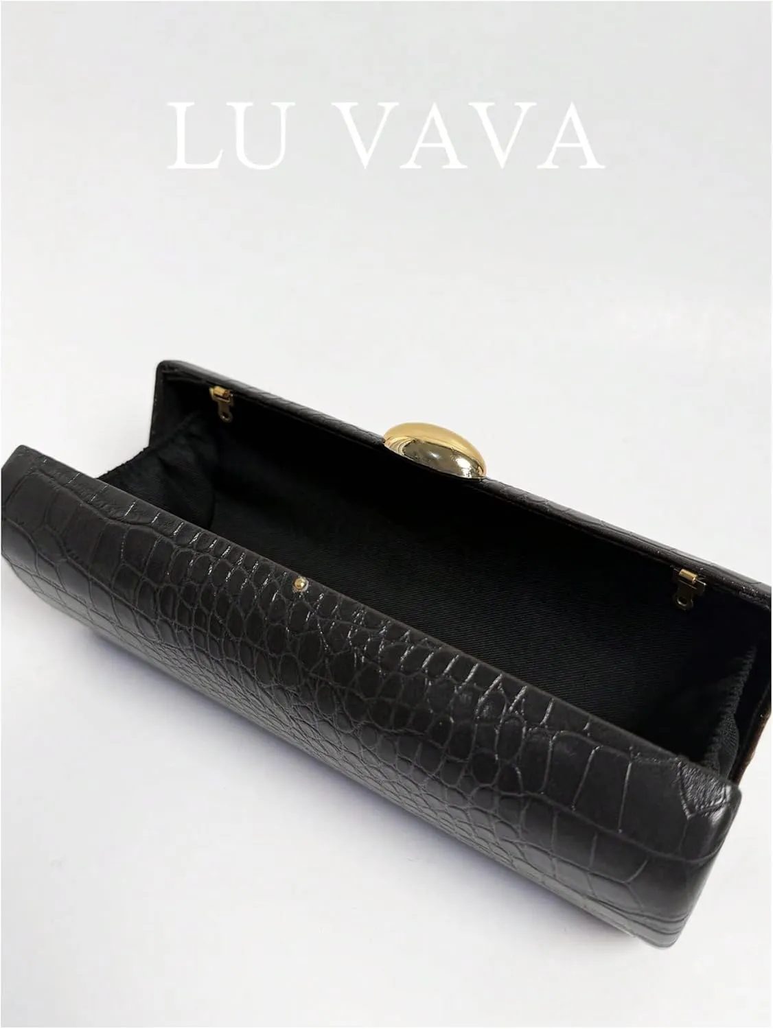 QWINEE Evening Clutch Purses for Women PU Leather Magnet Crocodile Embossed Shoulder Handbag Elegant Crossbody Bag with Chain
