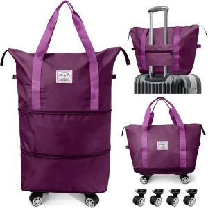 Ranslen Travel Bag With Wheels,Expandable And Foldable Luggage Bag