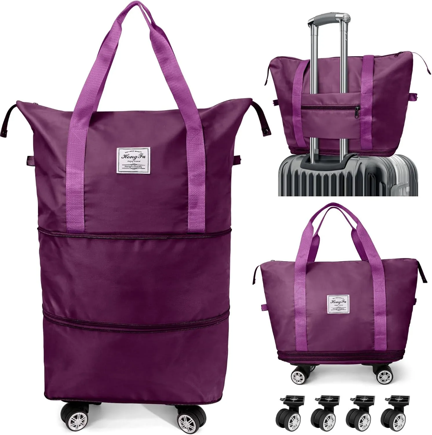 Ranslen Travel Bag With Wheels,Expandable And Foldable Luggage Bag