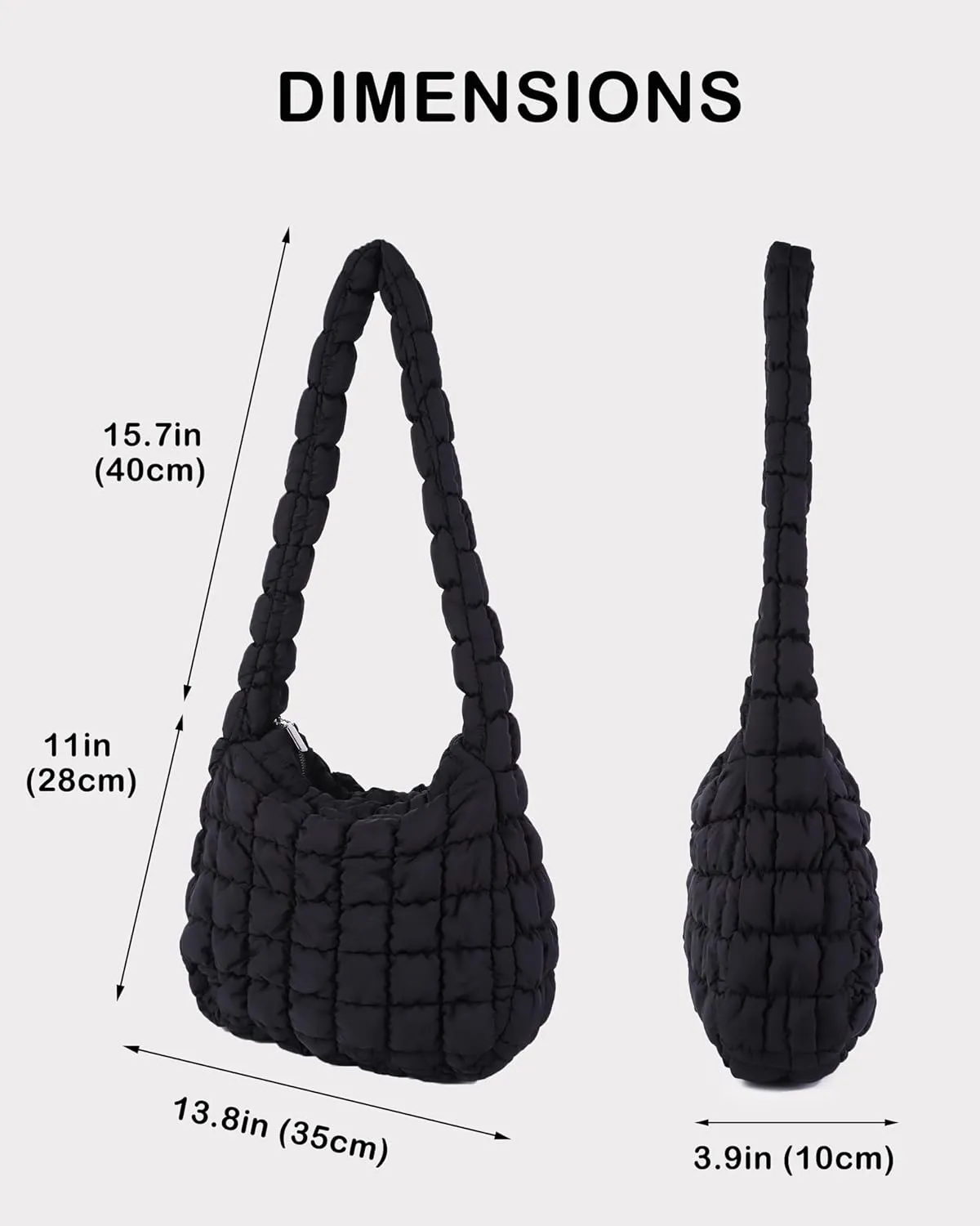Rejolly Puffer Quilted Shoulder Bag for Women Puffy Bubble Tote Bag Lightweight Nylon Handbag Padded Soft Purse