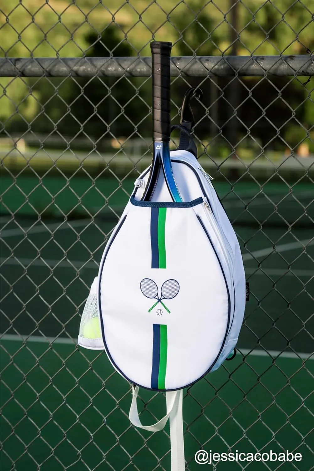 Rejolly Tennis Racket Sling Bag for Women Men Quilted Water Resistant Racquet Cover One Shoulder Crossbody Bag for 2 Tennis Rackets, Pickleball Paddles, Badminton Racquet