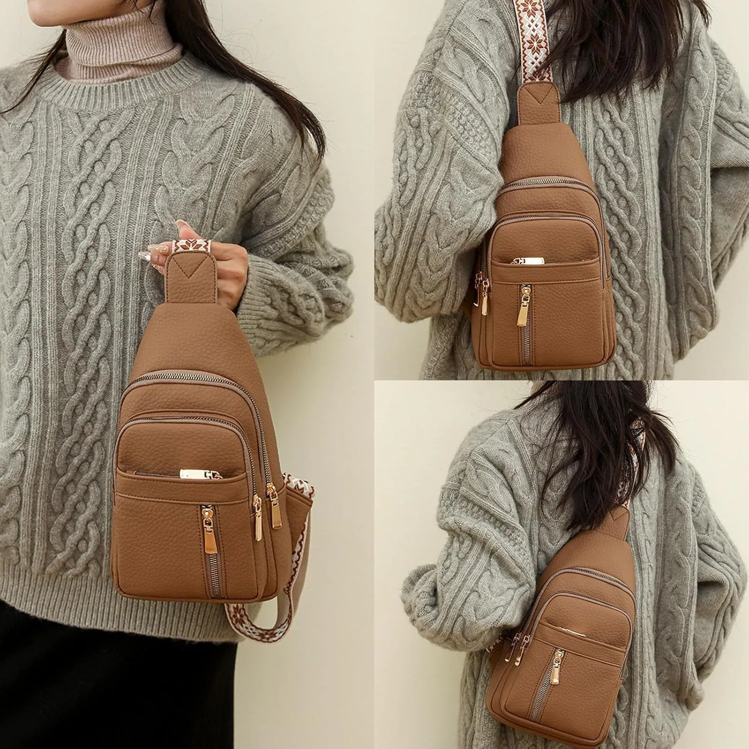 Relevantk Crossbody Bag, Wbougisay Crossbody Bag, Large Capacity Anti-Theft Solid Color Crossbody Bag