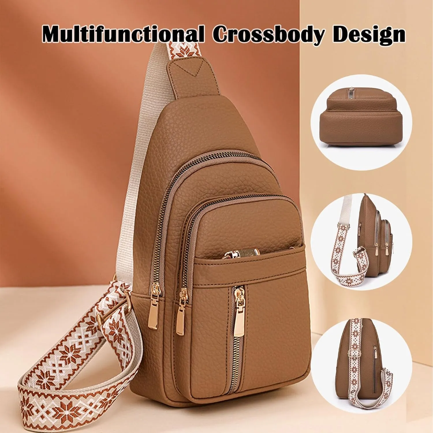 Relevantk Crossbody Bag, Wbougisay Crossbody Bag, Large Capacity Anti-Theft Solid Color Crossbody Bag