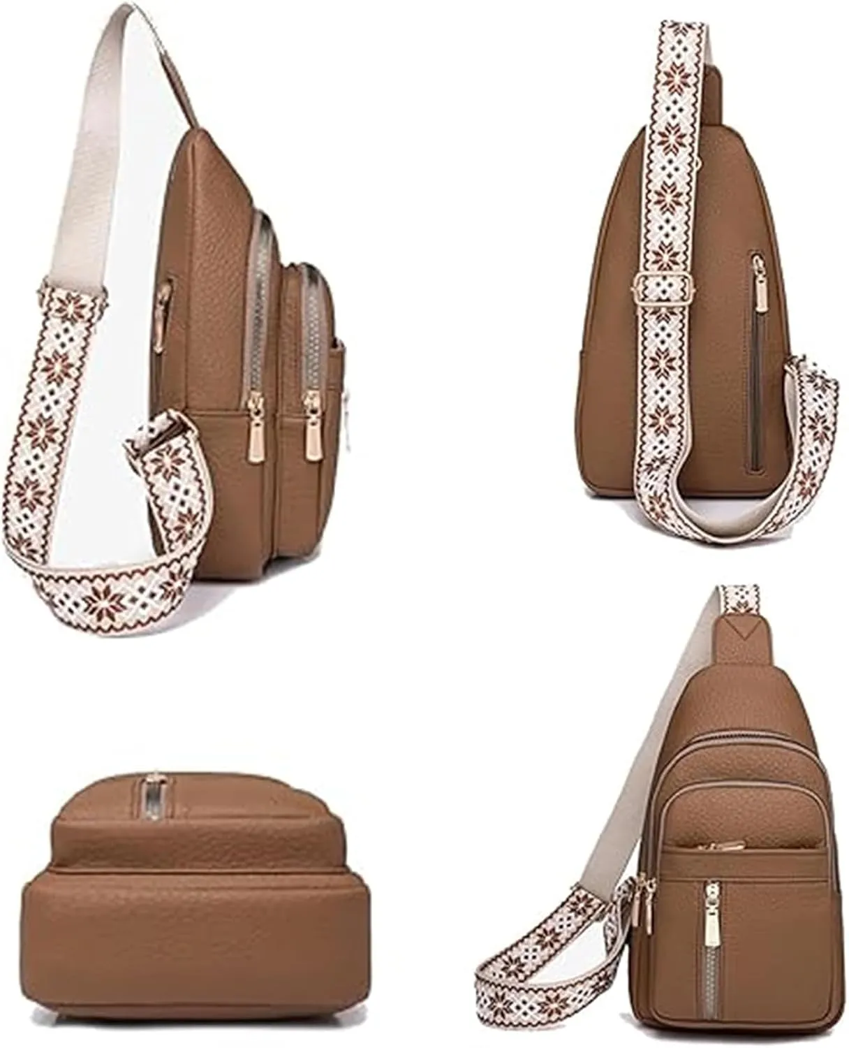 Relevantk Crossbody Bag, Wbougisay Crossbody Bag, Relevantk Large Capacity Anti-Theft Crossbody Leather Bag for Women