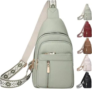 Relevantk Crossbody Bag, Wbougisay Crossbody Bag, Relevantk Large Capacity Anti-Theft Crossbody Leather Bag for Women
