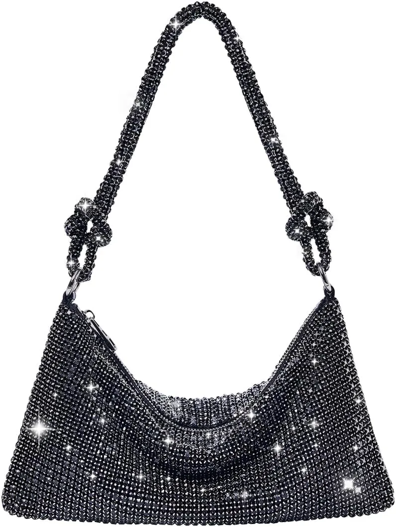 Rhinestone Clutch Evening Bag - Sequin Glitter Handbag for Party Wedding Prom