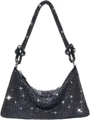 Rhinestone Clutch Evening Bag - Sequin Glitter Handbag for Party Wedding Prom