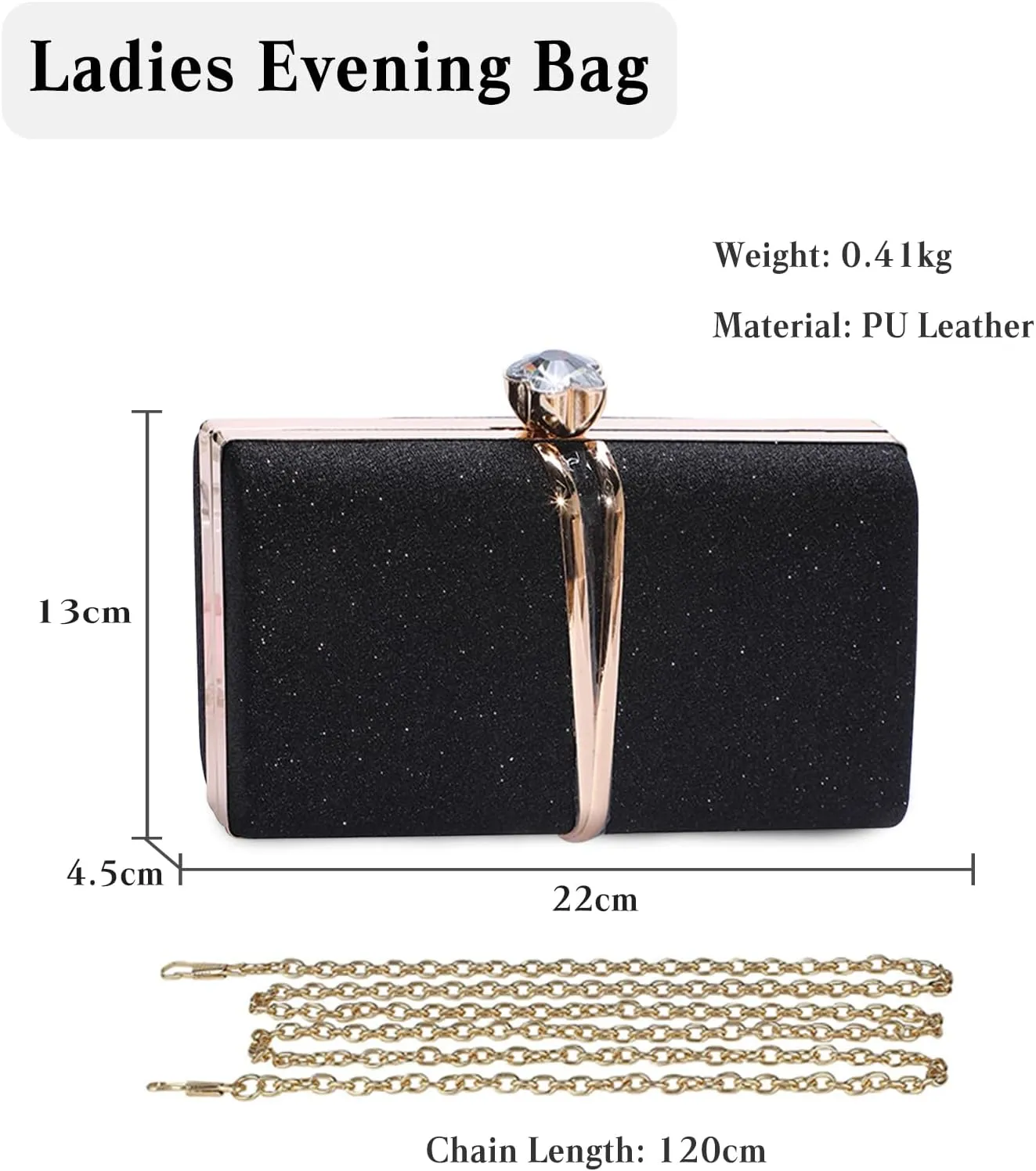 Rhinestone Evening Bag for Women Sequin Clutch Bag Bridal Wedding Purse Glitter Shoulder Bag Luxury Crystal Handbag