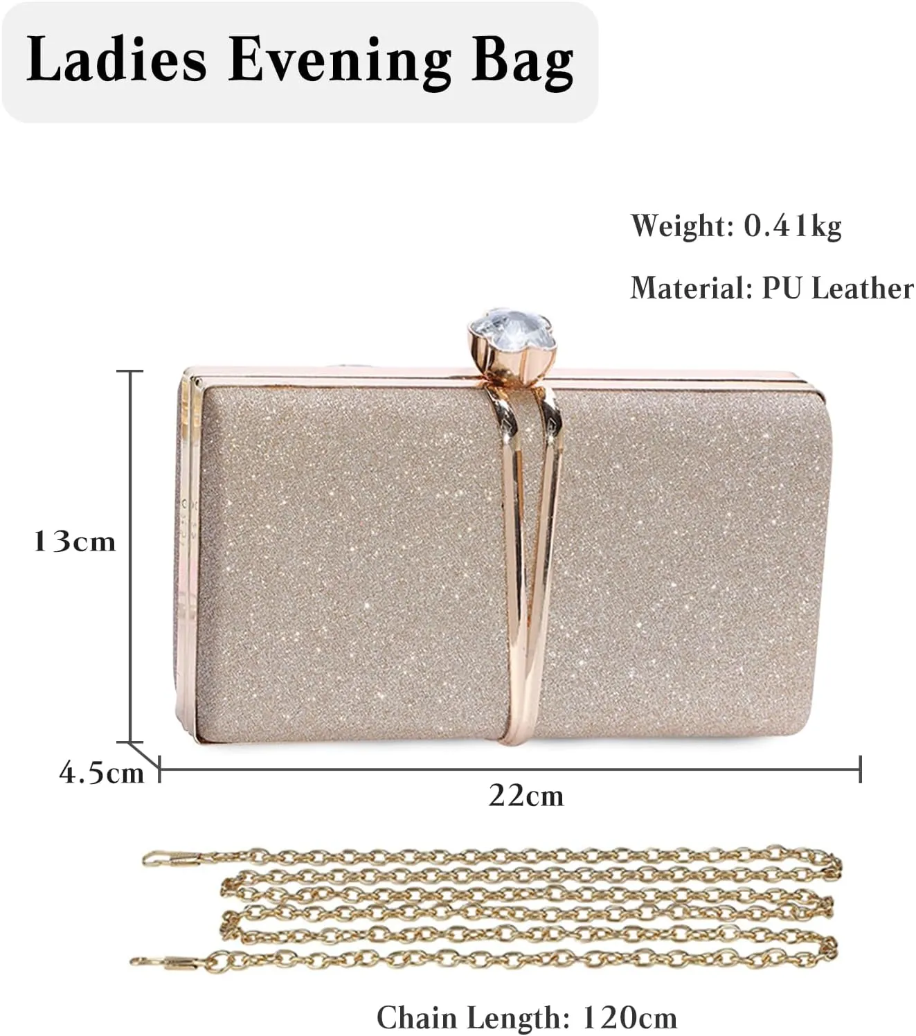Rhinestone Evening Bag for Women Sequin Clutch Bag Bridal Wedding Purse Glitter Shoulder Bag Luxury Crystal Handbag