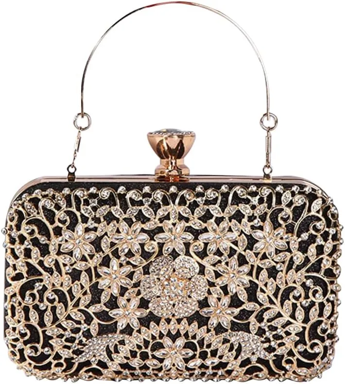 Rhinestone Evening Bag for Women Sparkly Sequin Purse Bridal Wedding Handbag Crystal Clutch Bag Glitter Shoulder Bag