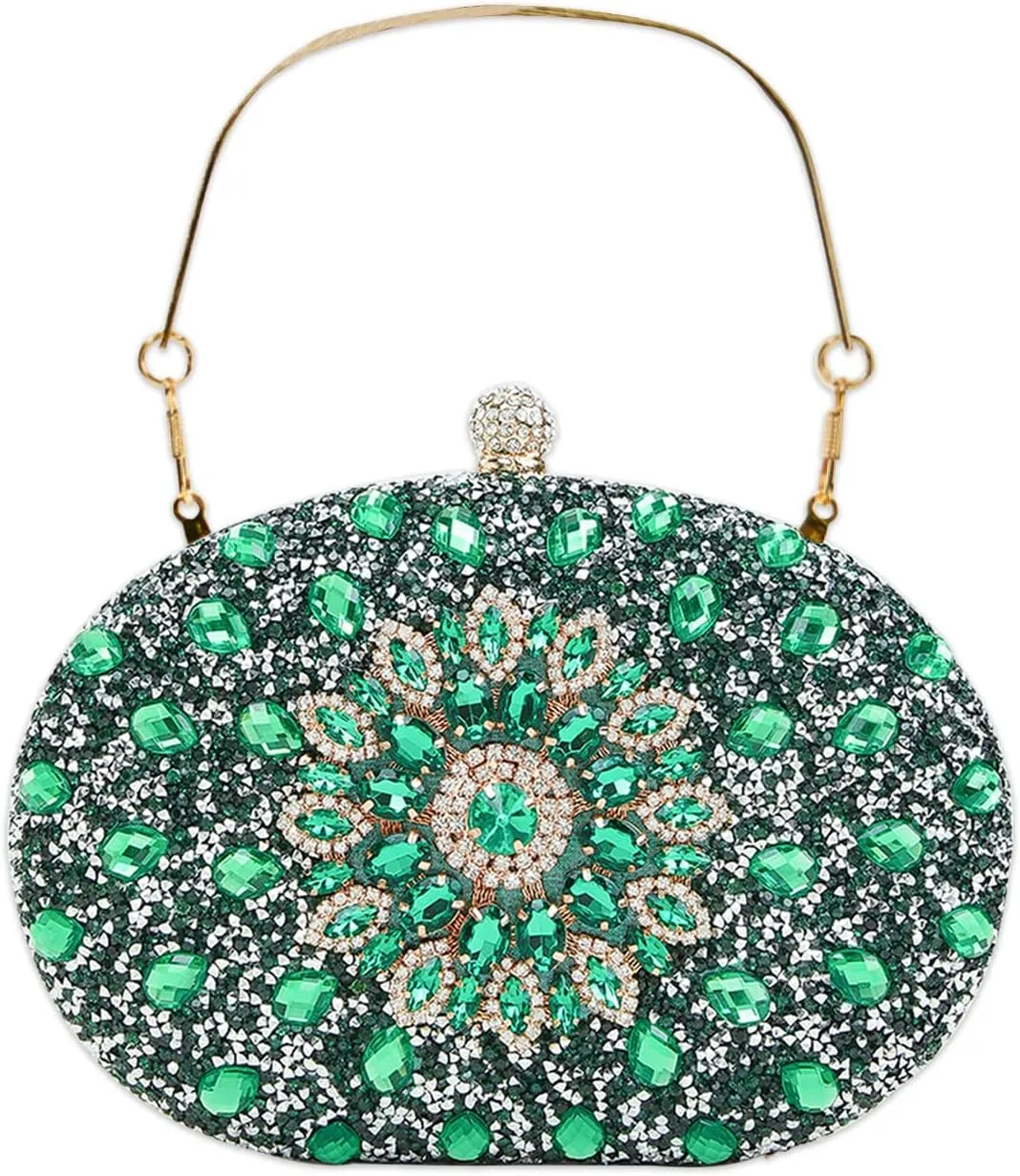 Rhinestone Evening Bag for Women Sparkly Sequin Purse Bridal Wedding Handbag