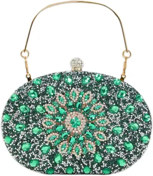 Rhinestone Evening Bag for Women Sparkly Sequin Purse Bridal Wedding Handbag