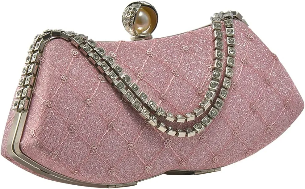 Rhinestone Evening Bag Sparkly Sequin Clutch Bag for Women Bridal Wedding Purse Glitter Shoulder Bag Crystal Handbag