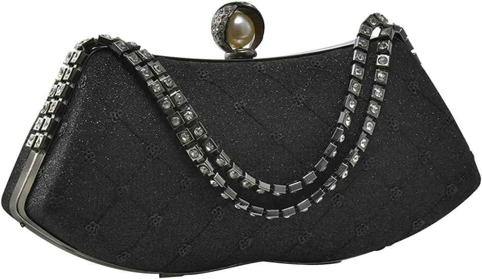 Rhinestone Evening Bag Sparkly Sequin Clutch Bag for Women Bridal Wedding Purse Glitter Shoulder Bag Crystal Handbag