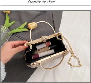 Rhinestone Evening Clutch Purse Sequin Bag,Woman Sparkling Handbag Formal Clutch with Chain for Wedding Party