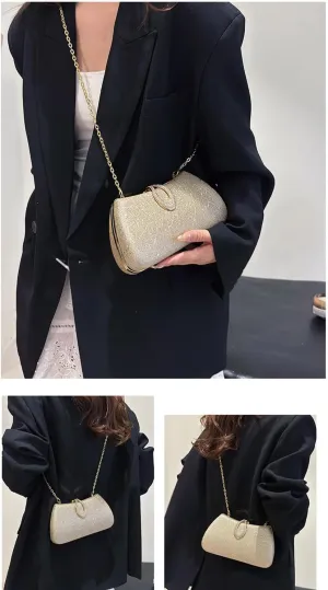 Rhinestone Evening Clutch Purse Sequin Bag,Woman Sparkling Handbag Formal Clutch with Chain for Wedding Party