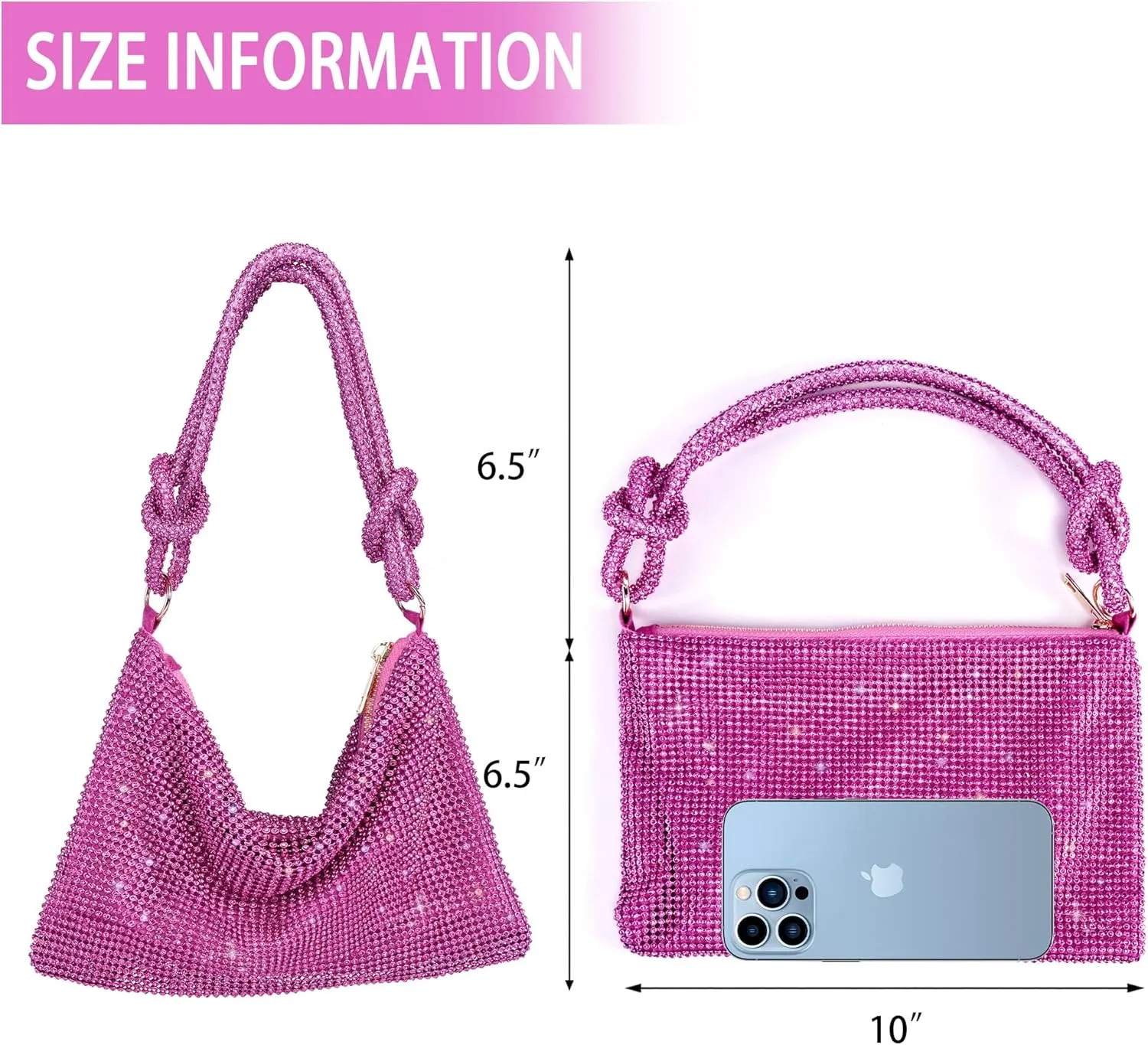 Rhinestone Purse Sparkly Evening bag Silver Clutch Purses for Women Evening, Cross Body Handbags for Party Prom Club Wedding