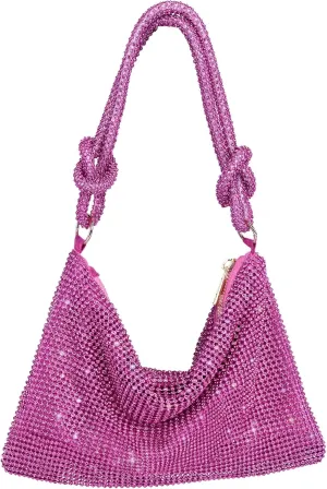 Rhinestone Purse Sparkly Evening bag Silver Clutch Purses for Women Evening, Cross Body Handbags for Party Prom Club Wedding