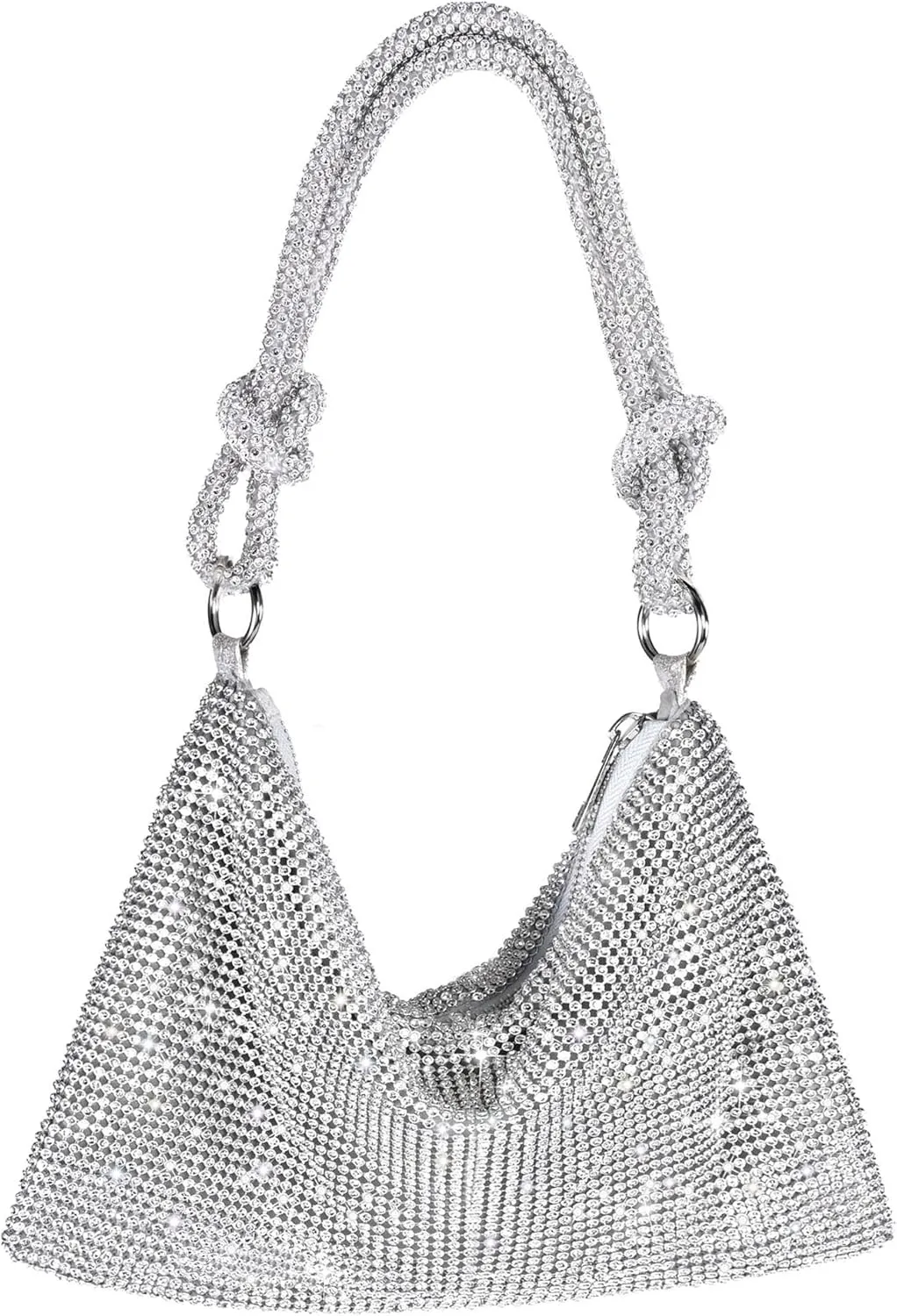 Rhinestone Purse Sparkly Evening bag Silver Clutch Purses for Women Evening, Cross Body Handbags for Party Prom Club Wedding