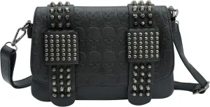 Ro Rox Women's Skull Shoulder Bag Punk Gothic Rivets PU Handbag