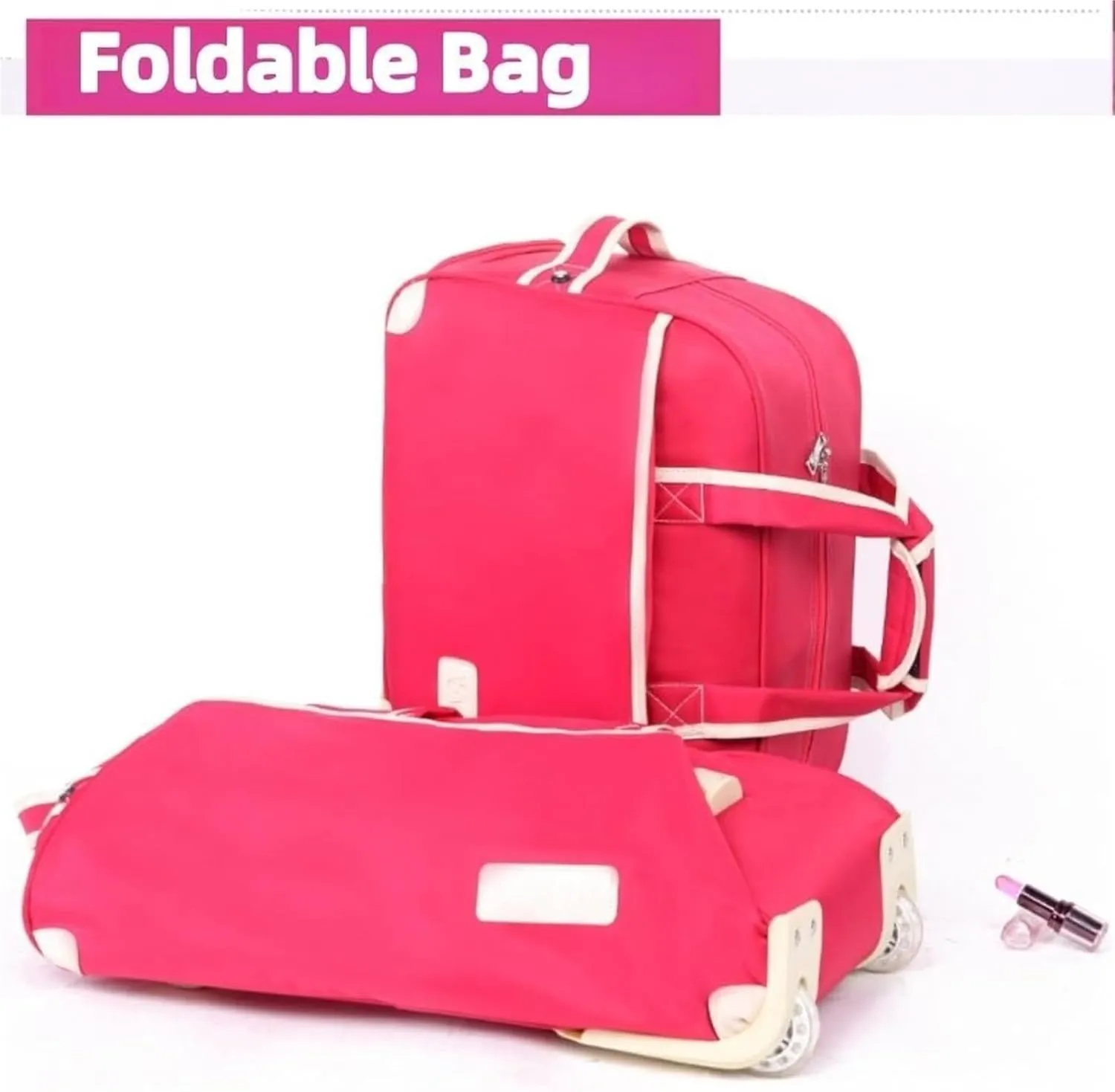 Rolling Duffel Bag With Wheels，Trolley Travel Bag Expandable, Lightweight & Waterproof Expandable Carry On Luggage For Unisex, For Unisex Overnight Weekender Bag Ideal For Gym, Trave(Purple,Small)