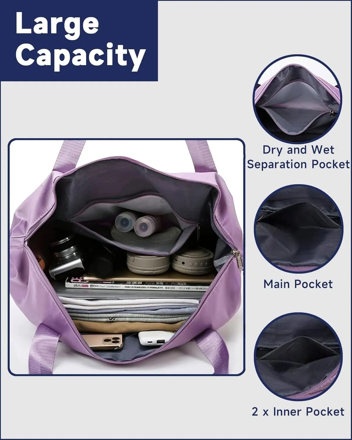 Rolling Duffle Bag with Detachable Wheels and Adjustable Shoulder Strap, Large Expandable Foldable Carry On Luggage Bag with Handle and Suitcase Sleeve, Weekend Travel Airplane 25L-55L