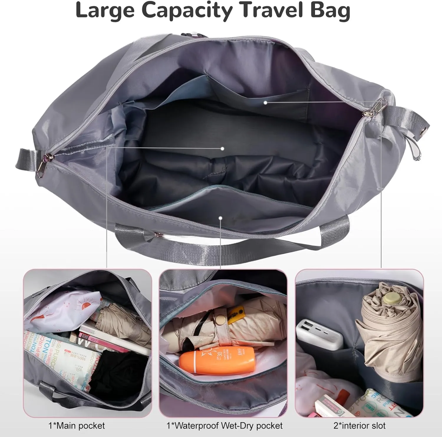Rolling Duffle Bag with Wheels, Expandable Foldable Luggage Bag, Carry-On Duffel Bag, Large Bag for Travel, Weekend Bag