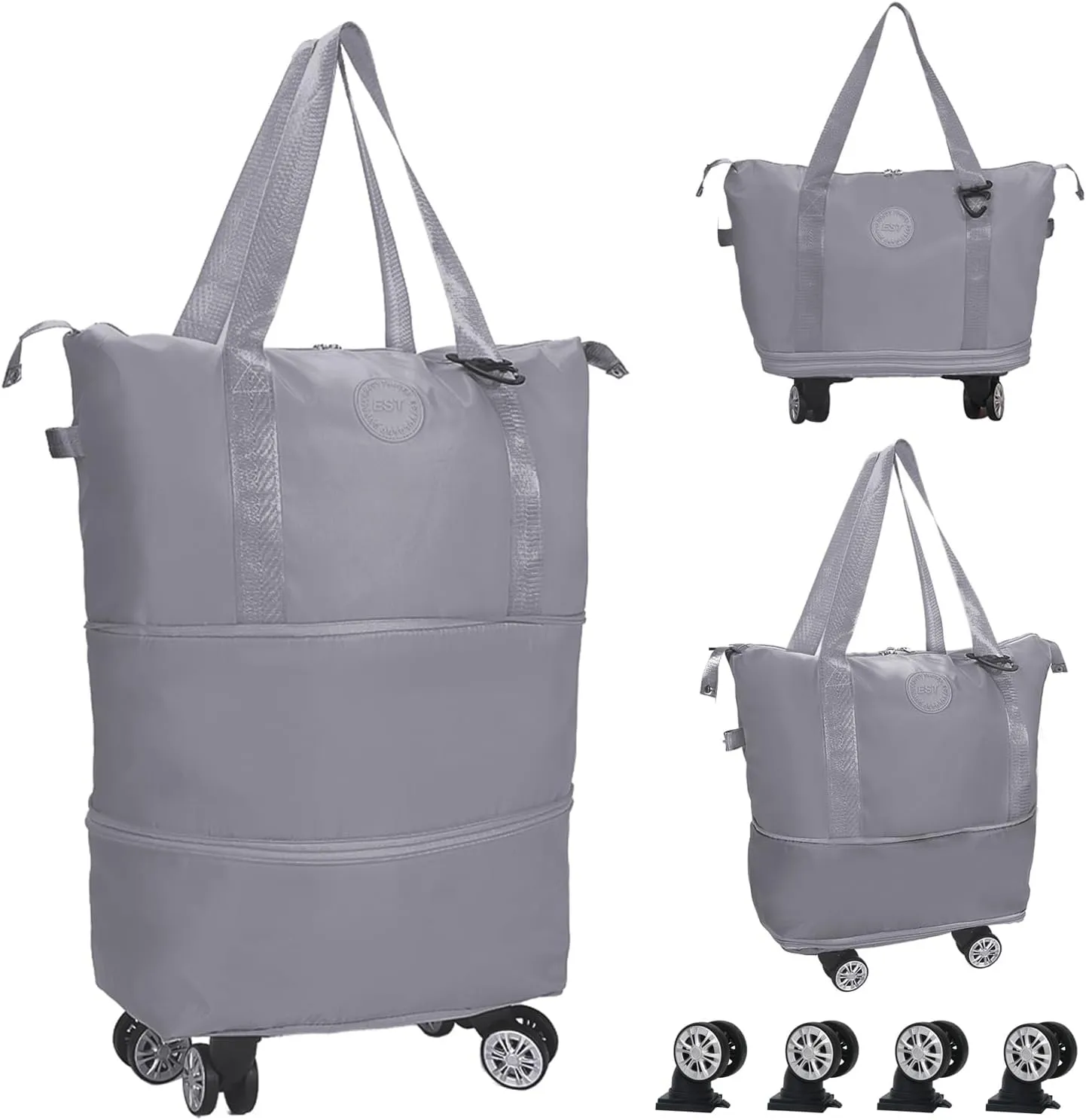Rolling Duffle Bag with Wheels, Expandable Foldable Luggage Bag, Carry-On Duffel Bag, Large Bag for Travel, Weekend Bag