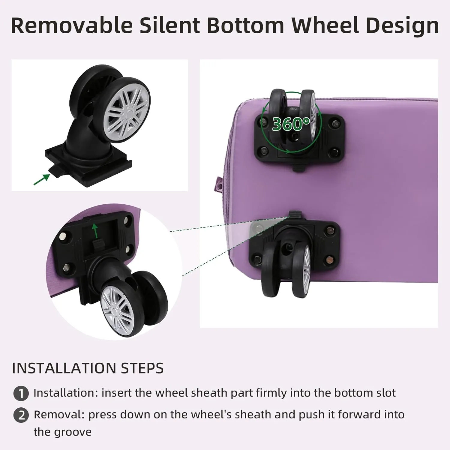 Rolling Duffle Bag with Wheels Expandable Foldable Travel Bag Carry on Duffel Bag Large Luggage Bag Overnight Weekender Bag Purple