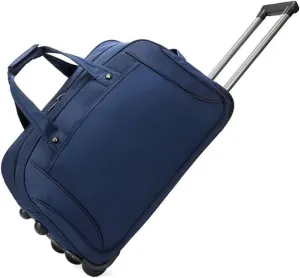 Rolling Duffle Bag With Wheels， Traveling Tote For Camp Travel Gym,Carry On Luggage Tote Unisex-Adult Short Term Trips，Weekender Camping Overnight Carry On(Blue,Small)
