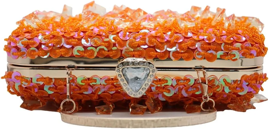 RomanticDesign Women Bling Evening Bag Fashion Embroidered Beaded Sequin Clutch Cocktail Wedding Party Purse
