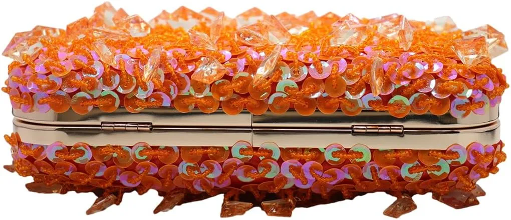 RomanticDesign Women Bling Evening Bag Fashion Embroidered Beaded Sequin Clutch Cocktail Wedding Party Purse