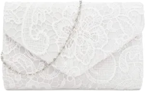 RomanticDesign Women Fashion Evening Clutch Elegant Floral Lace Envelope Purse Party Prom Handbag