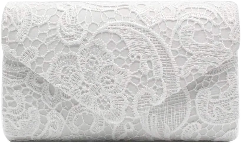 RomanticDesign Women Fashion Evening Clutch Elegant Floral Lace Envelope Purse Party Prom Handbag