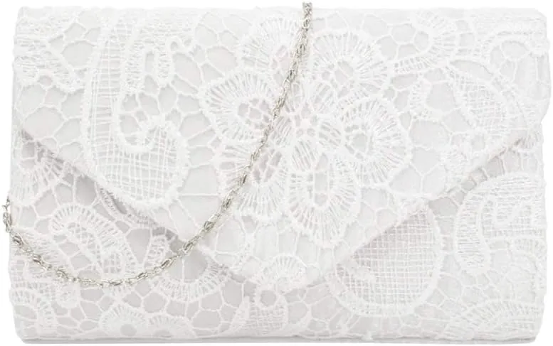 RomanticDesign Women Fashion Evening Clutch Elegant Floral Lace Envelope Purse Party Prom Handbag