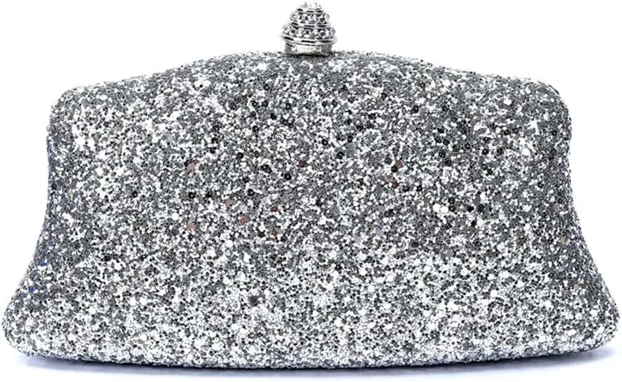 RomanticDesign Women Glitter Evening Bag Sequin Wedding Handbag Cocktail Prom Party Shiny Clutch Purse