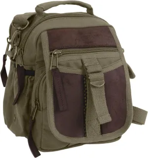 Rothco Vintage Canvas & Leather Travel Shoulder Bag for Organizing Essentials
