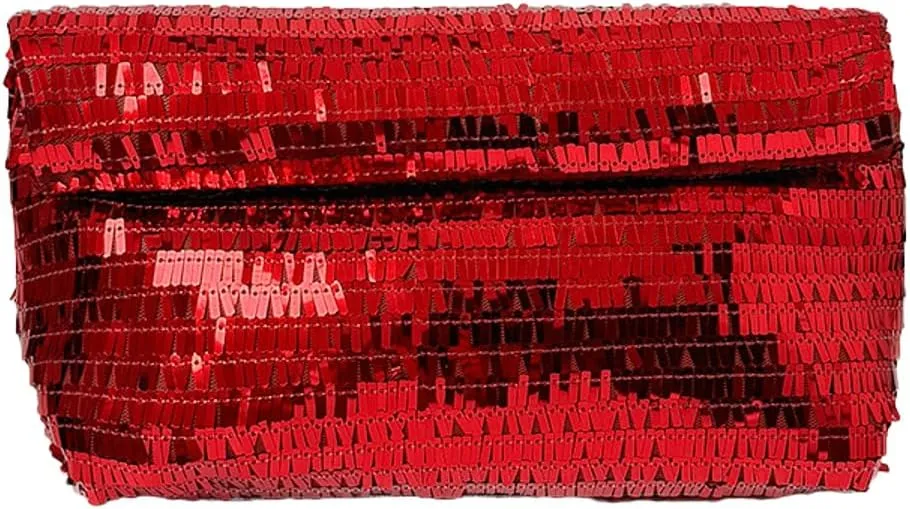 Rungion Sparkly Sequin Clutch Purse for Women Soft Rolled-up Evening Bag Handbag for Prom Party Wedding Dinner 2025