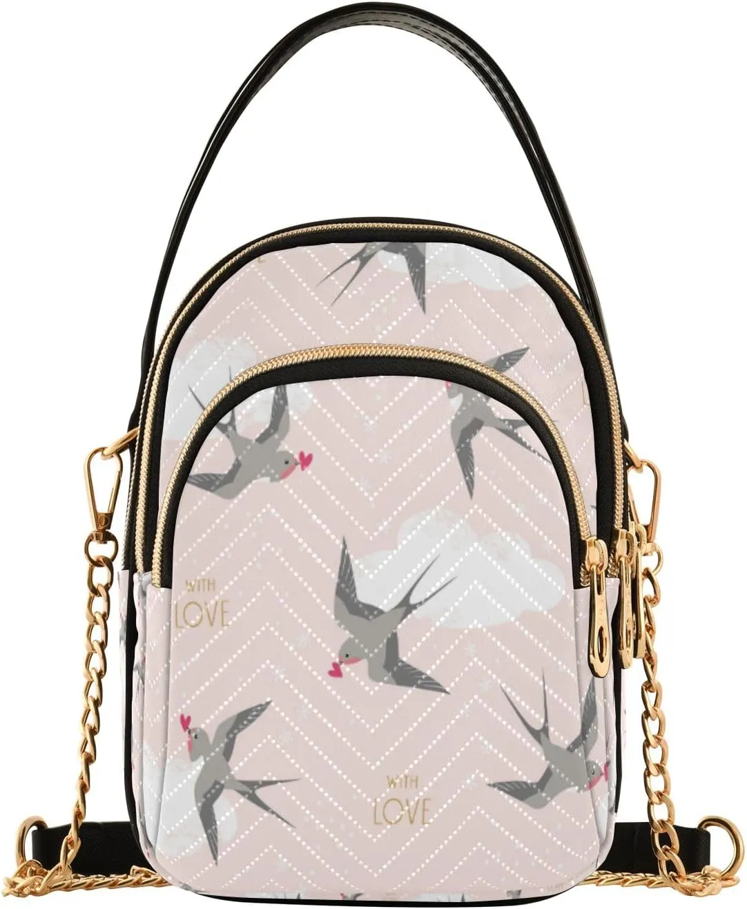 senya Flying Swallows Crossbody Handbags for Women Casual Leather Shoulder Phone Purse