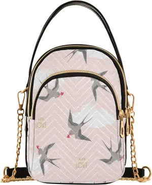 senya Flying Swallows Crossbody Handbags for Women Casual Leather Shoulder Phone Purse