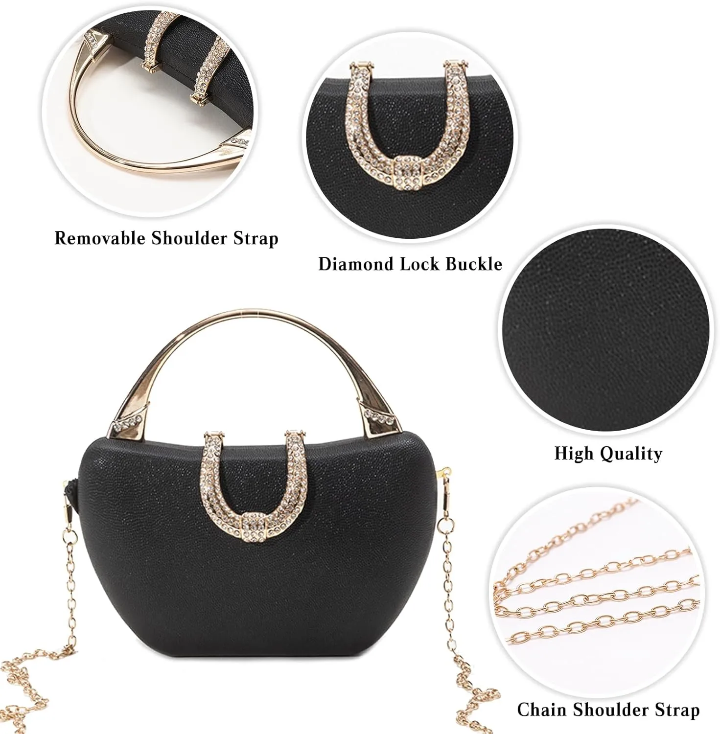 Sequin Clutch Bag for Women Rhinestone Evening Bag Sparkly Crystal Handbag Bridal Wedding Purse Glitter Shoulder Bag