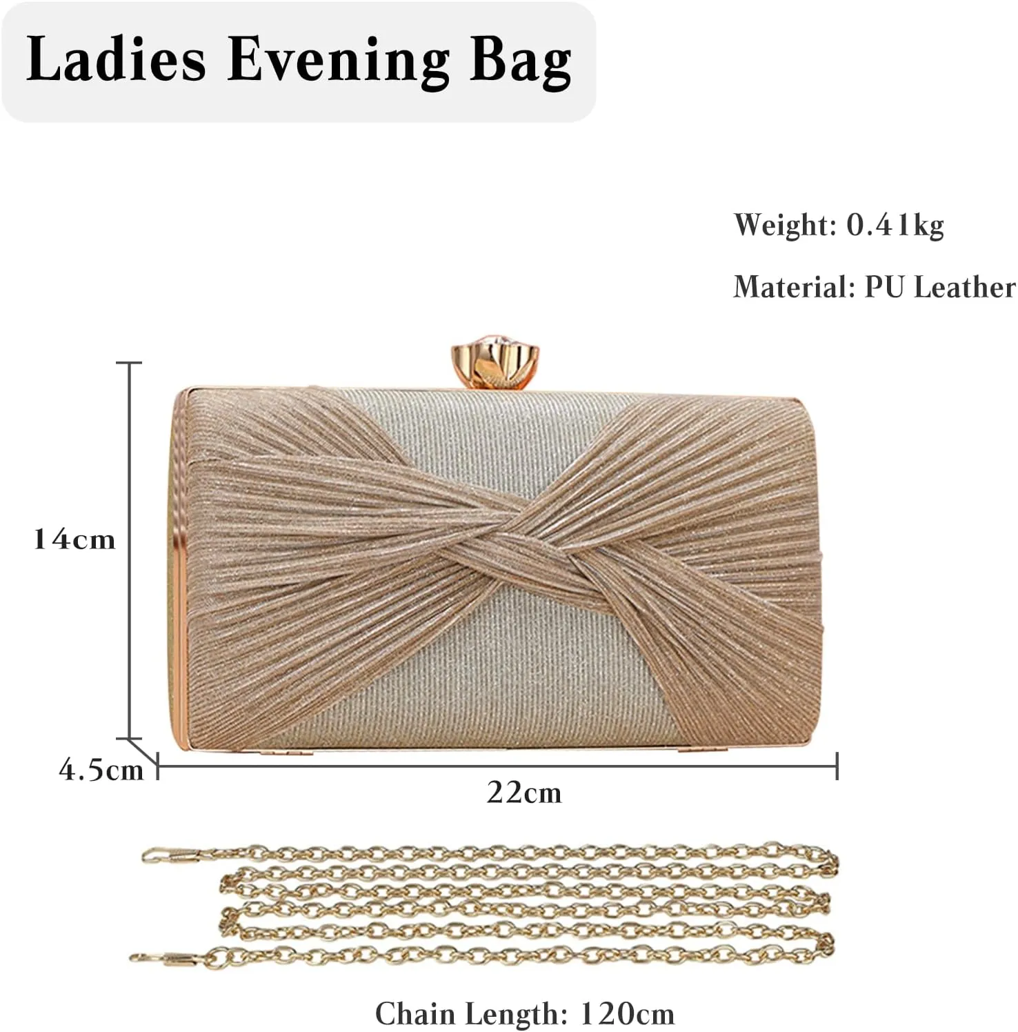Sequin Clutch Bag Pleated Evening Bag for Women Bridal Wedding Purse Sparkly Rhinestone Handbag Crystal Shoulder Bag