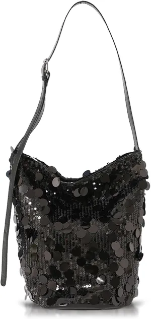 Sequin Crossbody Bag for Women, Adjustable Shoulder Strap Tote Bag, Handbag for Wedding, Prom, Parties, Travel(Black)