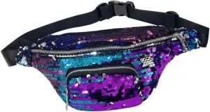 Sequin Ladies Small Bag Sports Waist Bag Fanny Pack Shiny Waist Pack for Outdoor Beach Hiking Travel