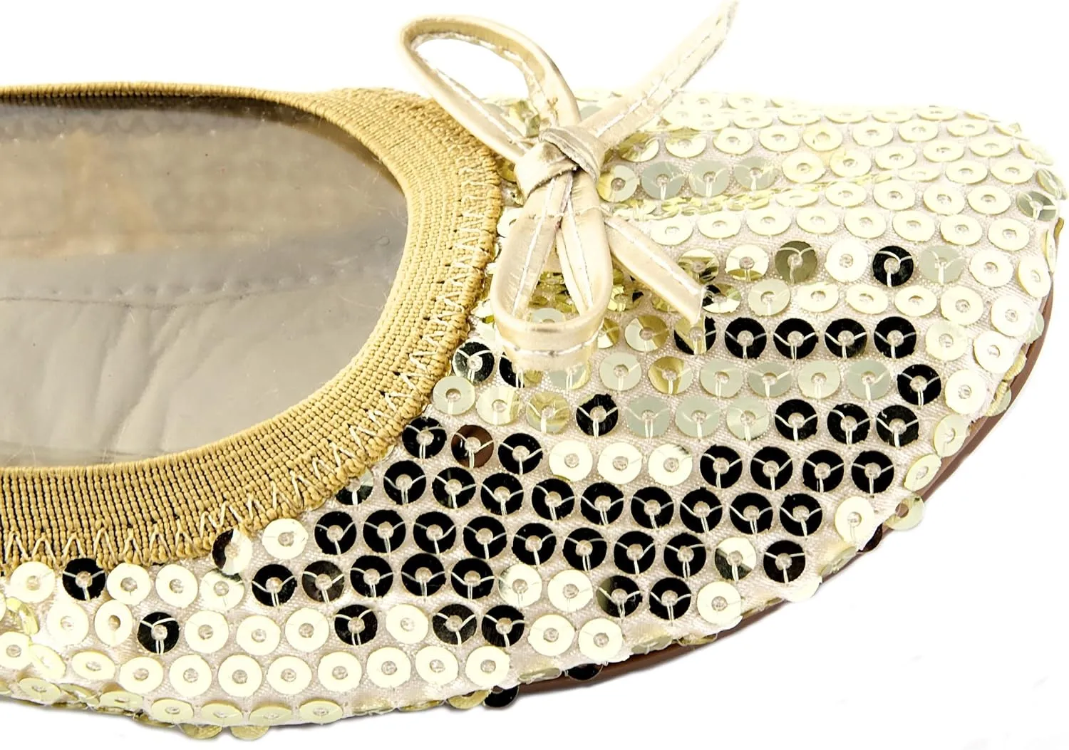 Sequin Sparkle Foldable Portable Shoes - Comfortable Women Ballet Flats That foldup and fit in Bag