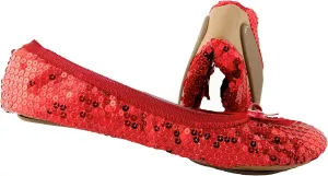 Sequin Sparkle Foldable Portable Shoes - Comfortable Women Ballet Flats That foldup and fit in Bag