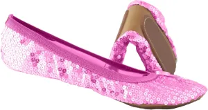 Sequin Sparkle Foldable Portable Shoes - Comfortable Women Ballet Flats That foldup and fit in Bag